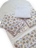 Pochette fleuri imperméable à fermeture éclair avec 10 lingettes lavables 2
