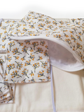Pochette fleuri imperméable à fermeture éclair avec 10 lingettes lavables 1
